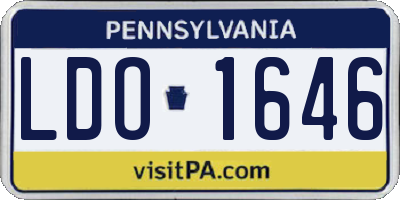PA license plate LDO1646