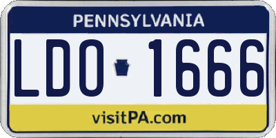 PA license plate LDO1666