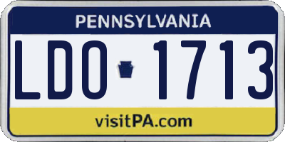 PA license plate LDO1713