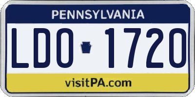 PA license plate LDO1720
