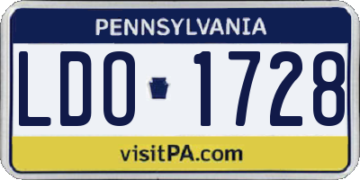 PA license plate LDO1728