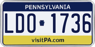 PA license plate LDO1736
