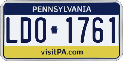 PA license plate LDO1761