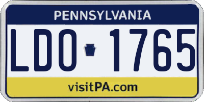 PA license plate LDO1765