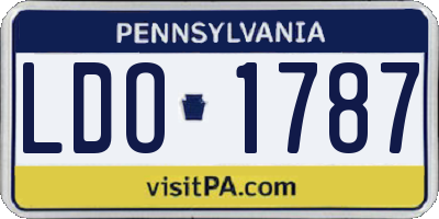 PA license plate LDO1787