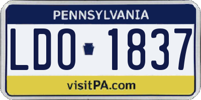 PA license plate LDO1837