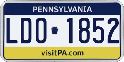 PA license plate LDO1852