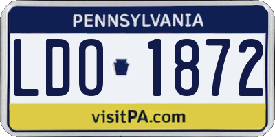 PA license plate LDO1872