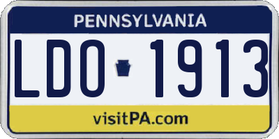 PA license plate LDO1913
