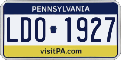 PA license plate LDO1927