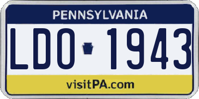 PA license plate LDO1943