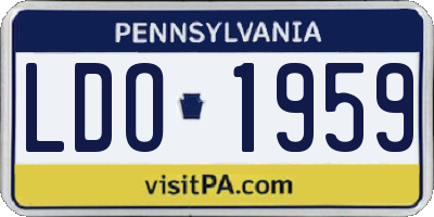 PA license plate LDO1959