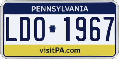 PA license plate LDO1967