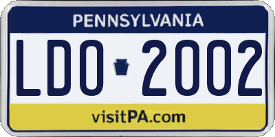 PA license plate LDO2002