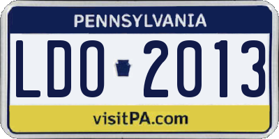 PA license plate LDO2013
