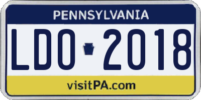PA license plate LDO2018
