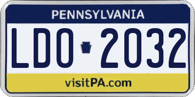 PA license plate LDO2032