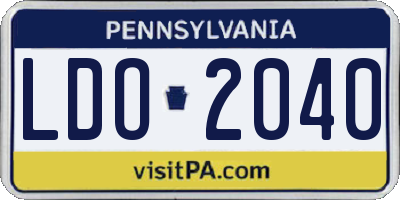 PA license plate LDO2040