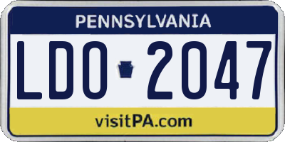 PA license plate LDO2047