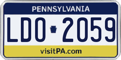 PA license plate LDO2059