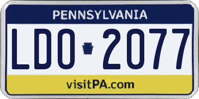 PA license plate LDO2077