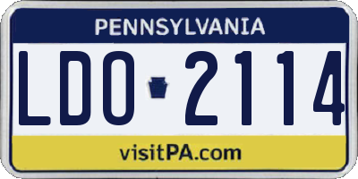 PA license plate LDO2114