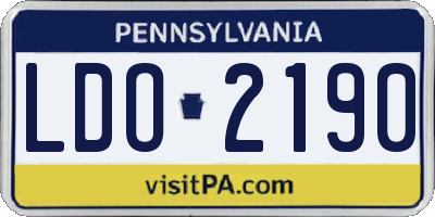 PA license plate LDO2190
