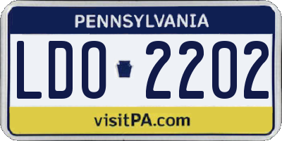 PA license plate LDO2202