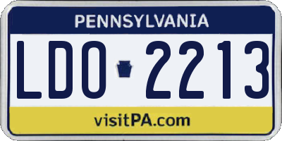 PA license plate LDO2213