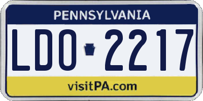 PA license plate LDO2217
