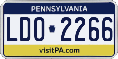 PA license plate LDO2266