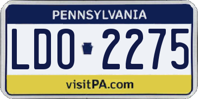PA license plate LDO2275