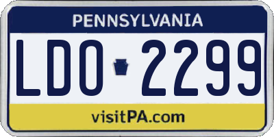 PA license plate LDO2299