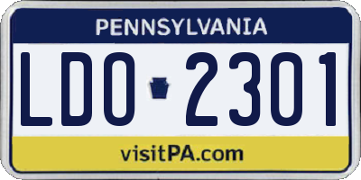 PA license plate LDO2301