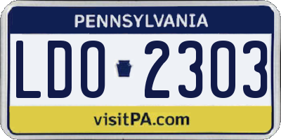 PA license plate LDO2303