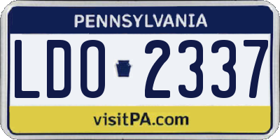 PA license plate LDO2337