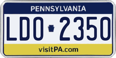 PA license plate LDO2350