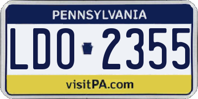 PA license plate LDO2355