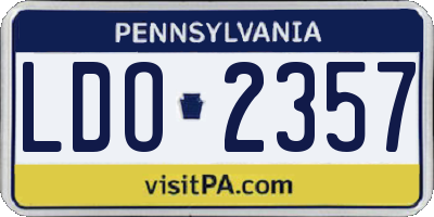 PA license plate LDO2357