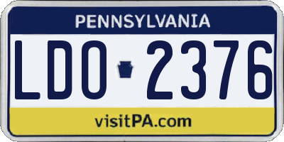 PA license plate LDO2376