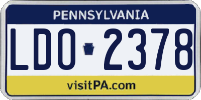 PA license plate LDO2378