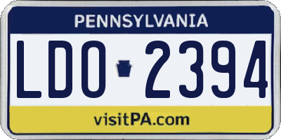 PA license plate LDO2394