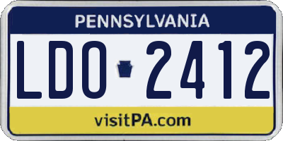 PA license plate LDO2412