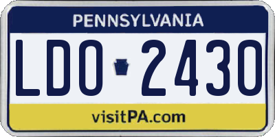 PA license plate LDO2430