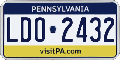 PA license plate LDO2432