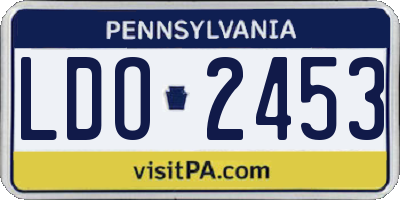 PA license plate LDO2453