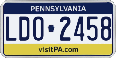 PA license plate LDO2458