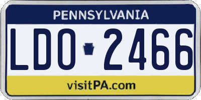 PA license plate LDO2466