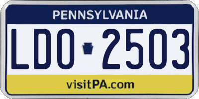 PA license plate LDO2503