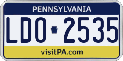PA license plate LDO2535